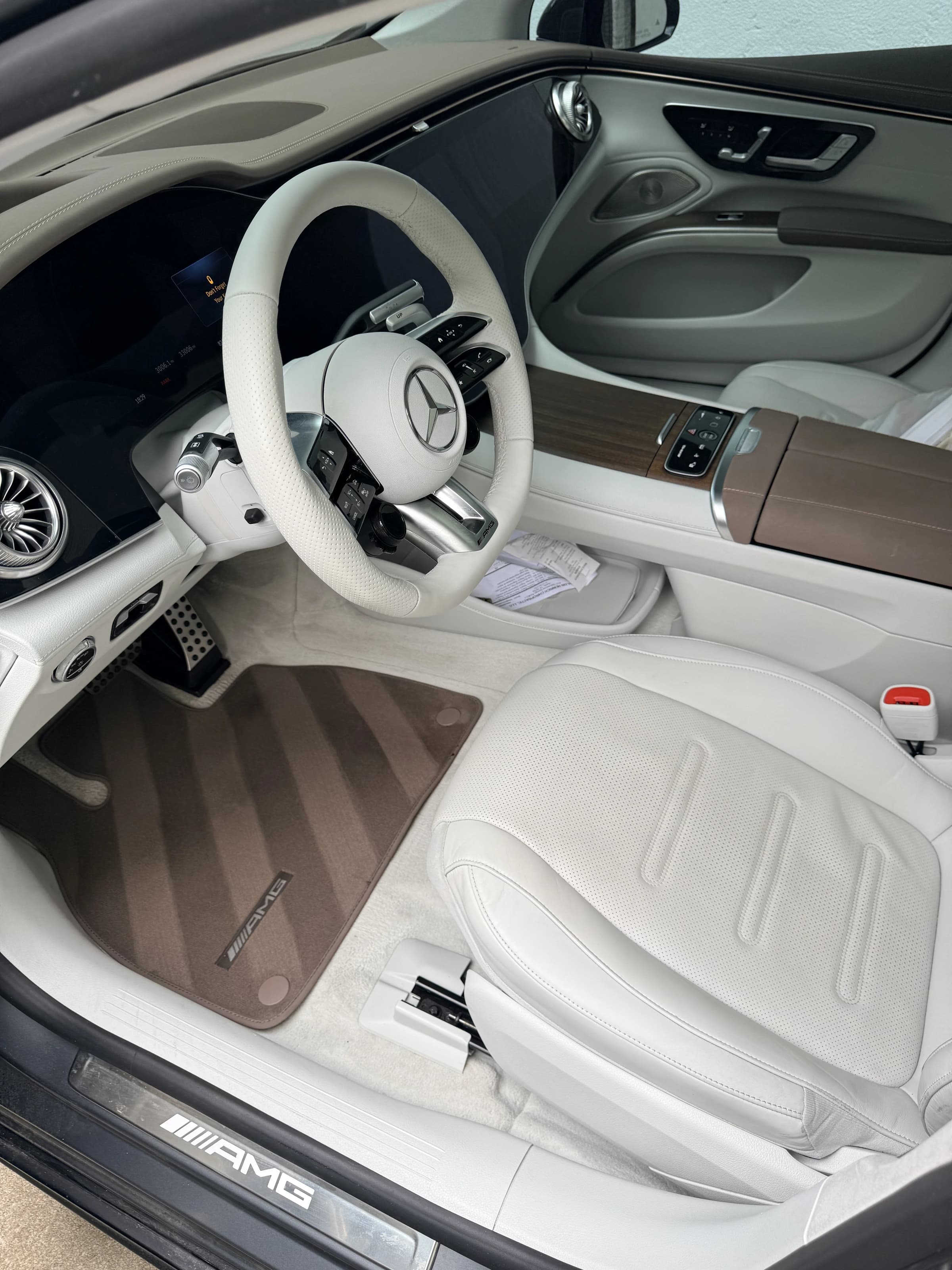 Mercedes AMG interior after a deep interior detail