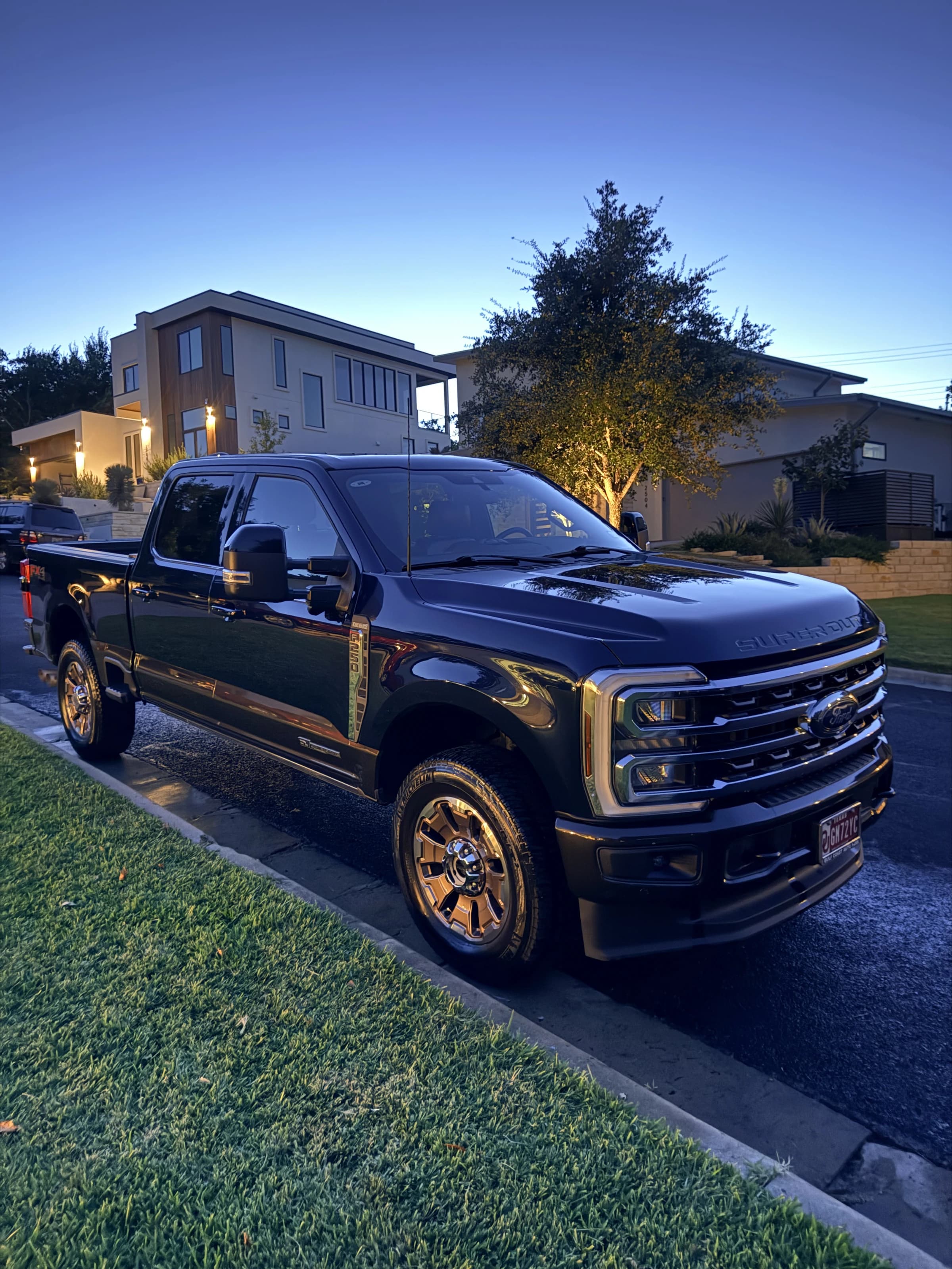 Ford F-250 Platinum detailed at dusk