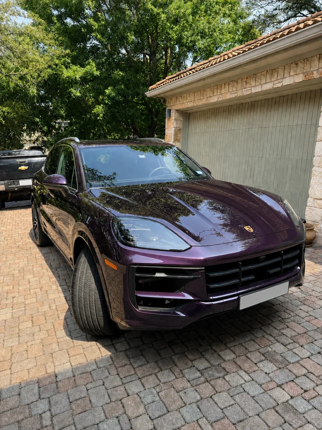 Purple Porsche Cayenne after ceramic coating