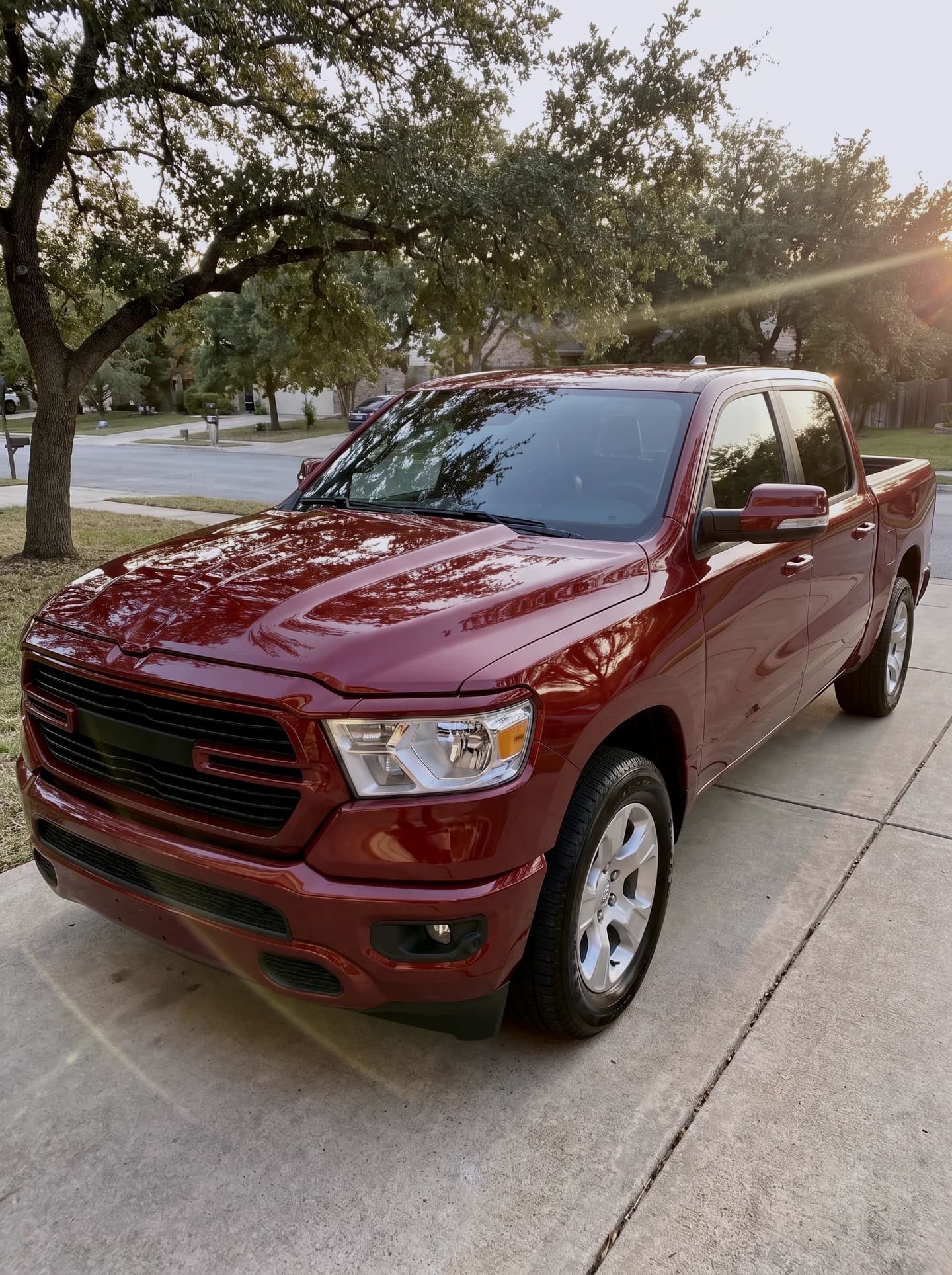 Ceramic coated truck catching golden hour light
