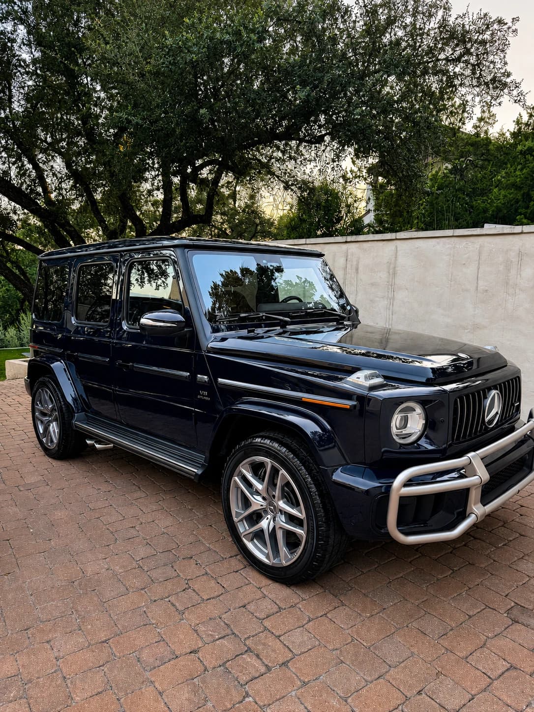 Dark Mercedes G-Wagon after an exterior detail