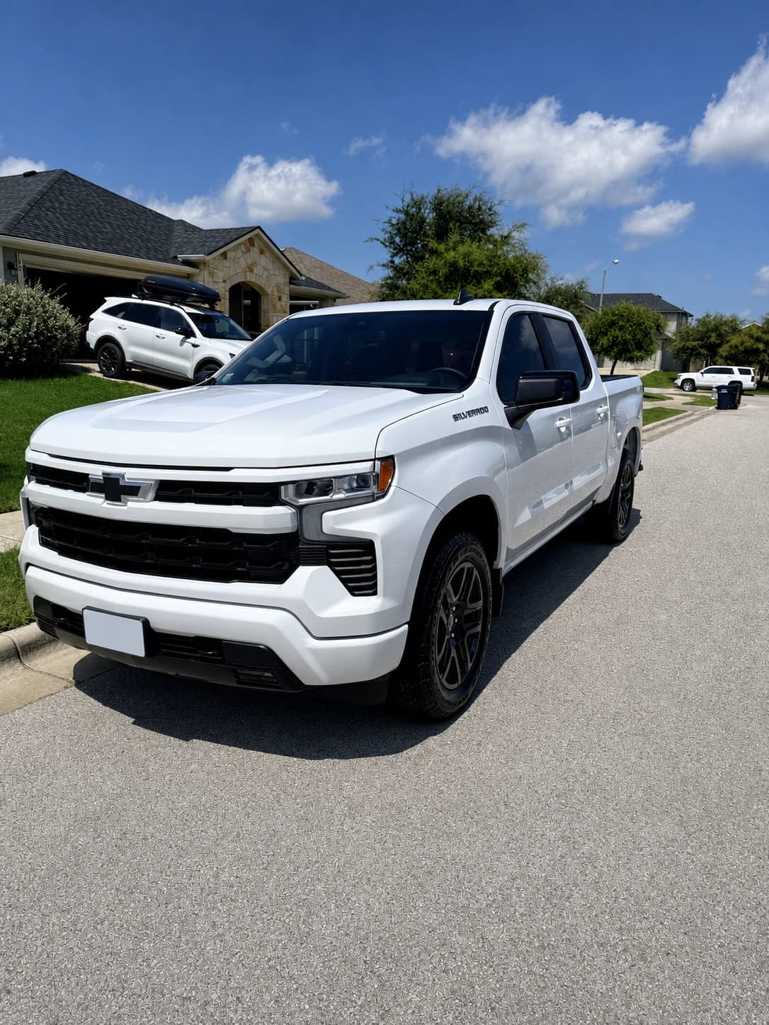 White Chevrolet Silverado after an exterior detail
